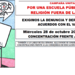 La Plataforma «Religión fuera de la escuela», a la que pertenece STEs-i, convoca concentración ante el Congreso para derogación de acuerdos con el Vaticano