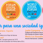 La Confederación Intersindical promueve un espacio augestionado sobre coeducación en el Foro Social Mundial